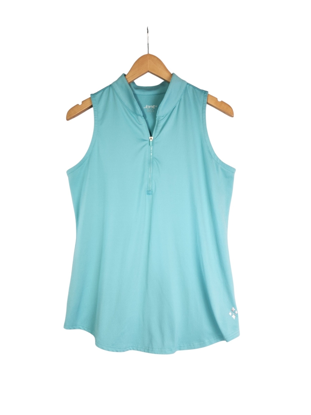 Jofit Women’s Aqua Sleeveless Golf Polo Top Quarter Zip Athletic Tank Size Large - Picture 7 of 12